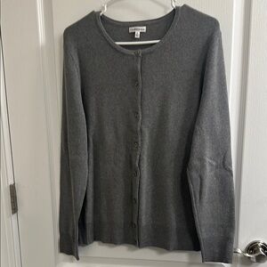 Croft & Barrow Gray Cardigan Sweater Classic Knit